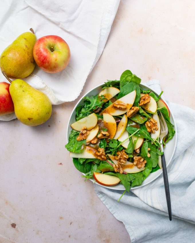 Apple Pear Salad with Curry Vinaigrette