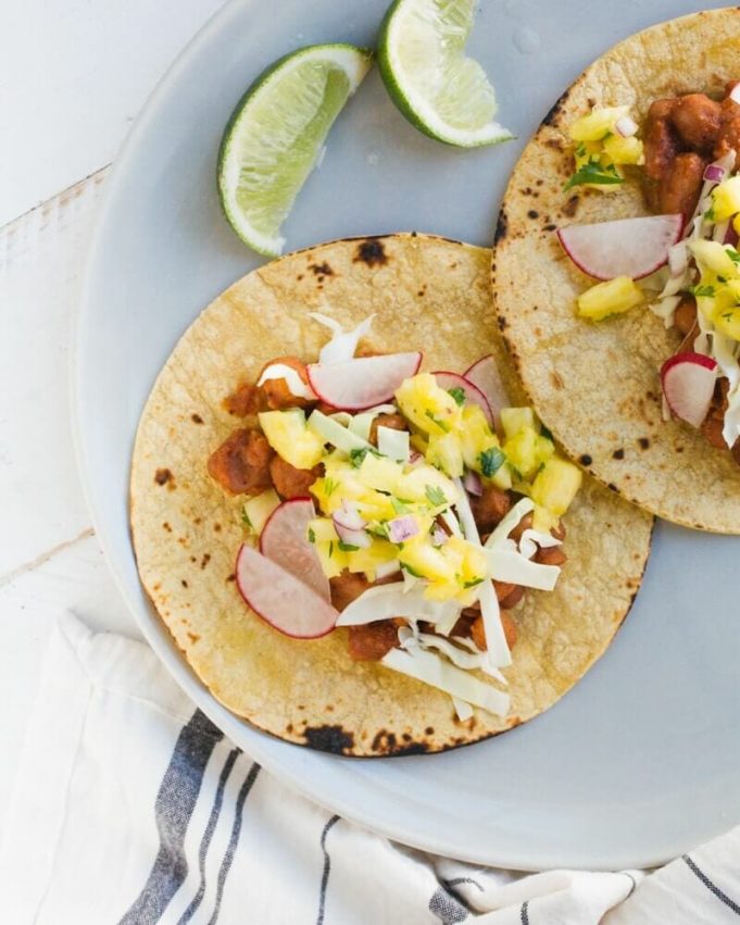 BBQ Bean Tacos with Pineapple Salsa