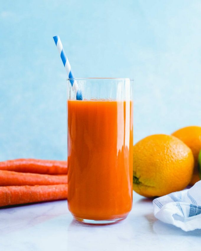 Carrot Juice in a Blender