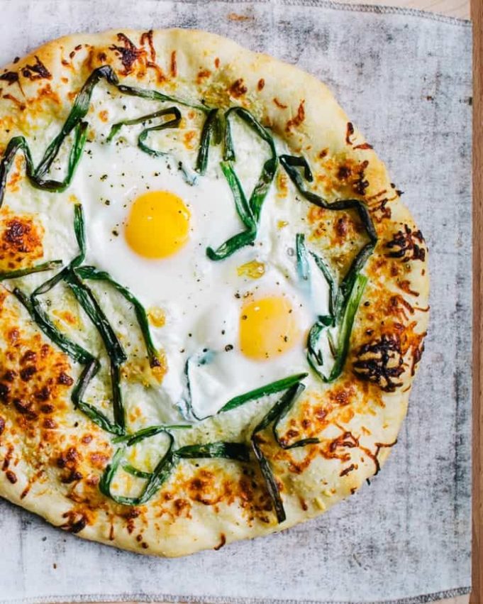 Egg Pizza with Scallions