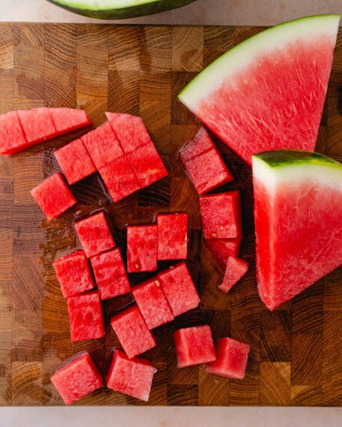 How to Cut a Watermelon Slices 038 Cubes
