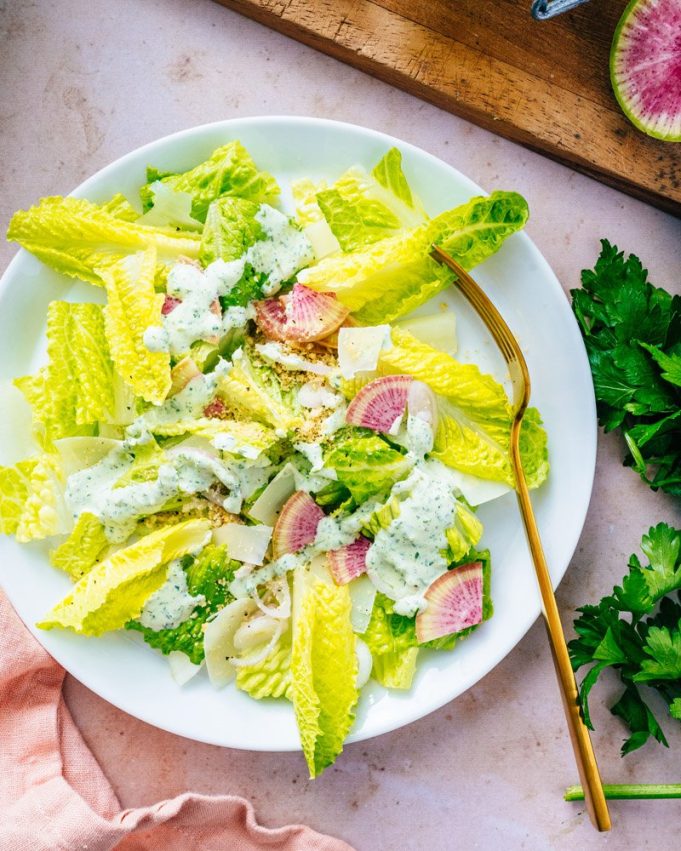 Romaine Lettuce Salad with Green Goddess